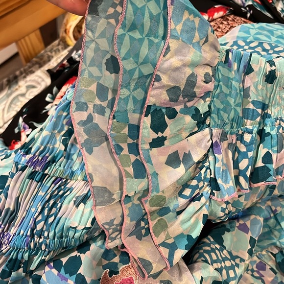 Taj by Sabrina Crippa blue floral embroidered dress NWT - Picture 7 of 7